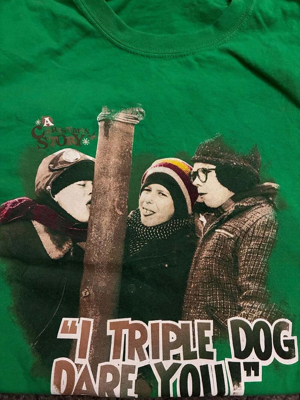 A Christmas Story I Triple Dog Dare You Green Graphic T-Shirt